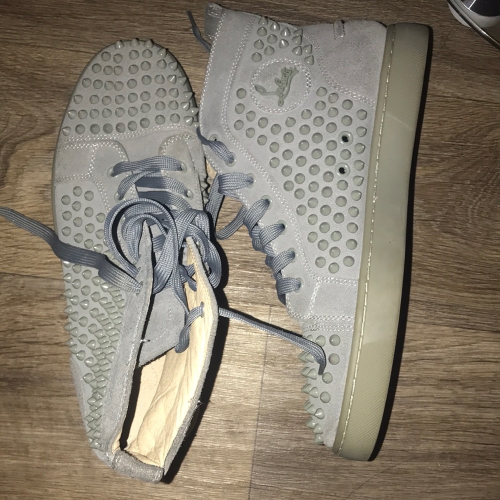 Gray Rhinestone Christian Louboutin Sneakers